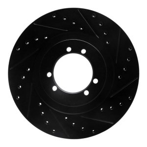 Hummer H1 Brake Rotor (1) - Rear RightFront Right - R1 Concepts - Drilled & Slotted - Black - `96-`06